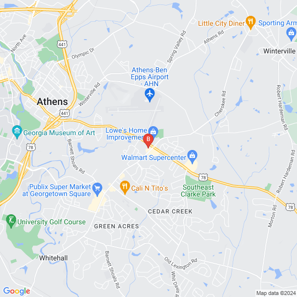 Jerry's Lock & Key, Inc. location map: 50 Gaines School Rd #10, Athens, GA