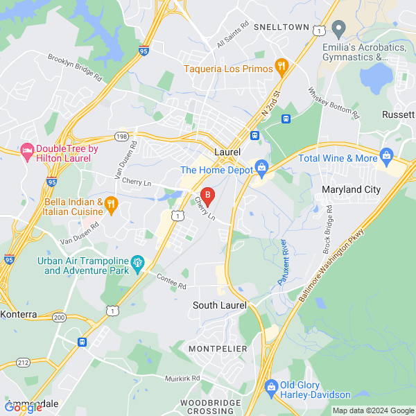 Garland K. Davis, DDS location map: 8730 Cherry Ln #6, Laurel, Maryland
