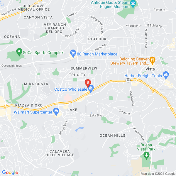 Golden Wrench Automotive location map: 241 Emerald Dr suite b, Vista, CA